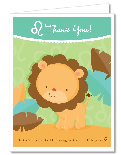 Lion | Leo Horoscope - Baby Shower Thank You Cards